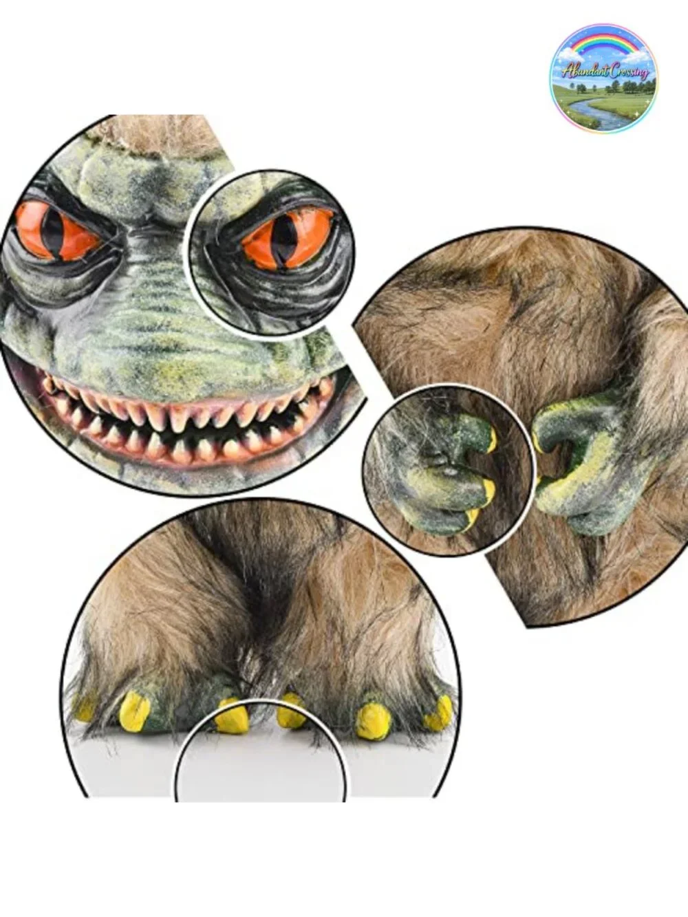 Creepy Alien Monster Plush Doll, Hand-Carved Resin Prop, Halloween Decor